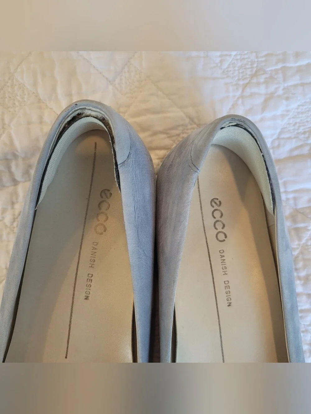 Ecco Light Pale Blue Pointed-Toe Ballet Flats Euro Sz 36